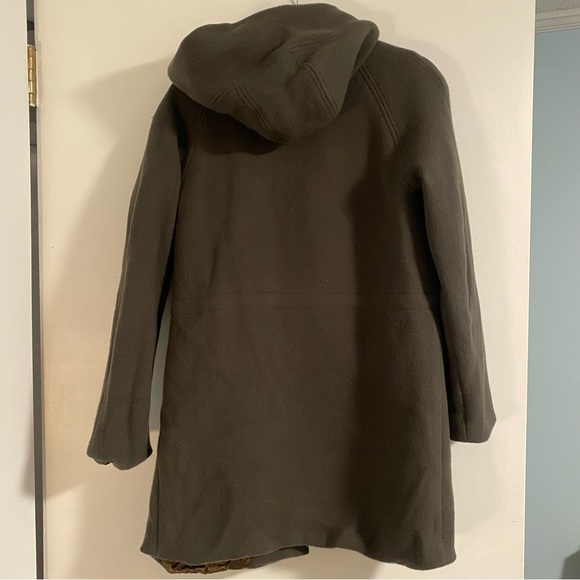 J. Crew Nello Gori Italian Stadium Cloth Coat Olive Green Wool Women’s 6 Classic - Picture 6 of 6